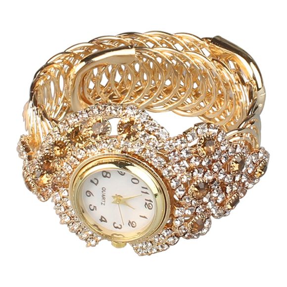 Nouvelle montre de bracelet de fleur de mode - Or 