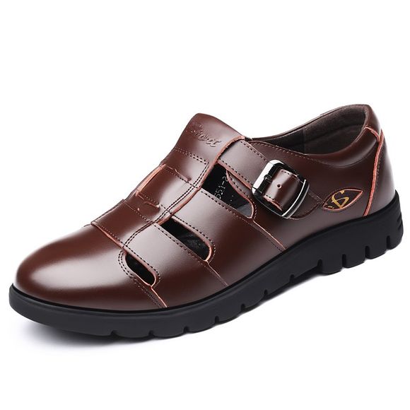 Chaussures en cuir de la mode estivale pour hommes - Brun EU 44