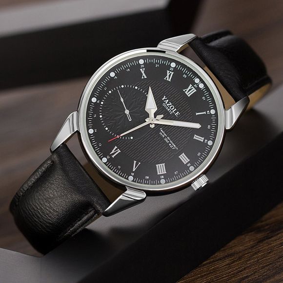Luminous Imperméable À L'eau Simple Montre De Mode Men'S Quartz Watch Watch - Noir 