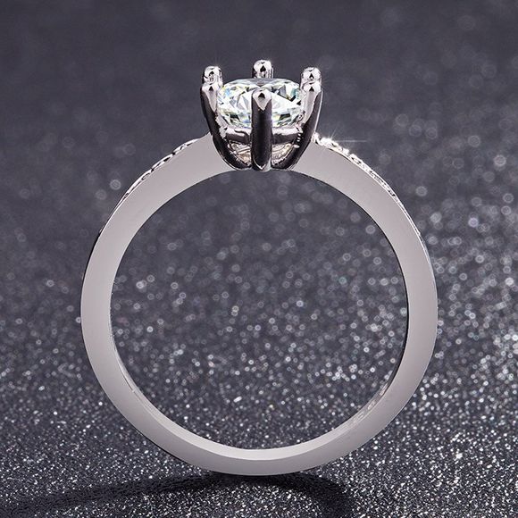 Bague de fiançailles en diamant de luxe pour dames de la mode pour femmes mariées - Argent US 6