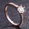 Bague de fiançailles en diamant de luxe pour dames de la mode pour femmes mariées - Or de Rose US 7