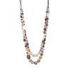 Corée perles de résine acrylique collier CCB Shell perles de verre à double rangée de chaîne Platin - multicolor 