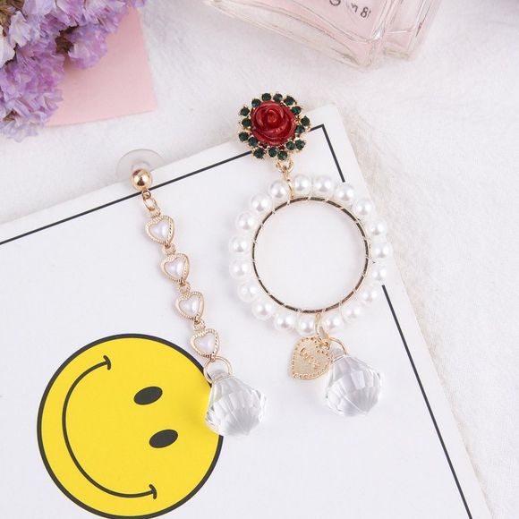 Boucles d'oreilles en perles de cristal Fashion Circle AB Edition - multicolor 1 PAIR