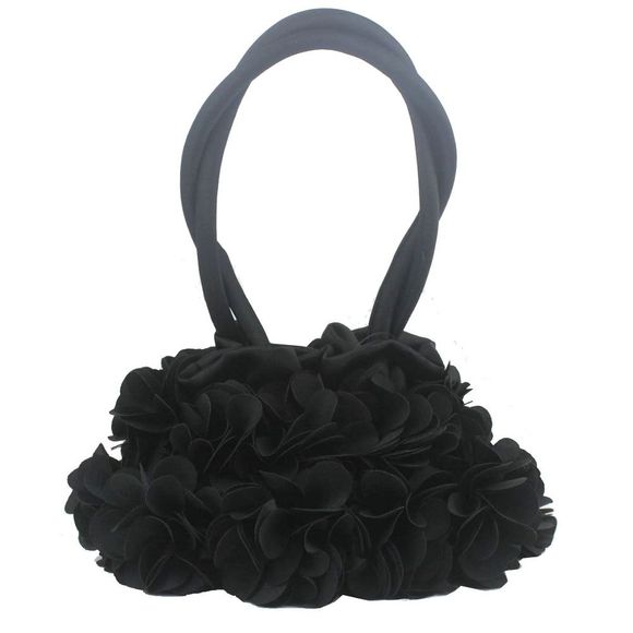 Sac à main floral en soie Lovely Mini Petal Small Bag Sac de fête - Noir REGULAR