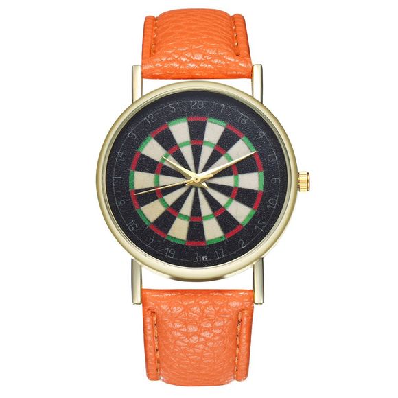 Montre de quartz de cadran de darts de couleur de sport d'affaires occasionnel de mode - Orange 