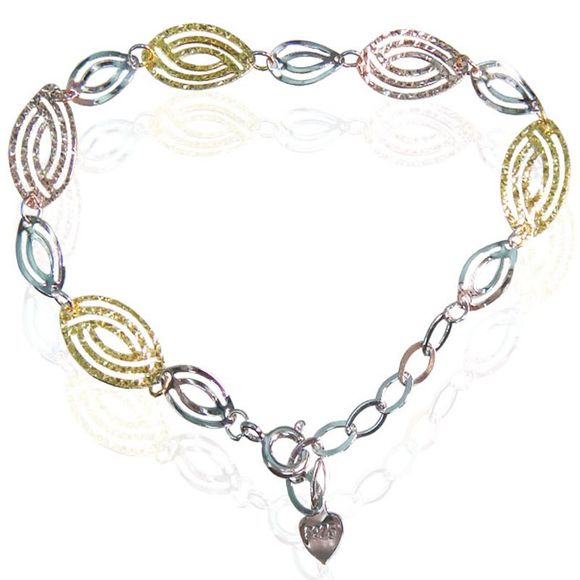 Bijoux en argent sterling 925 avec bracelet multicouche doré - multicolor 