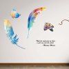 Autocollant mural en PVC amovible avec papillon en plumes de couleur - multicolor 20 X 28 INCH