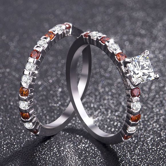 Bague en diamant à la mode pour femme Bague en argent avec bijoux - Argent US 9