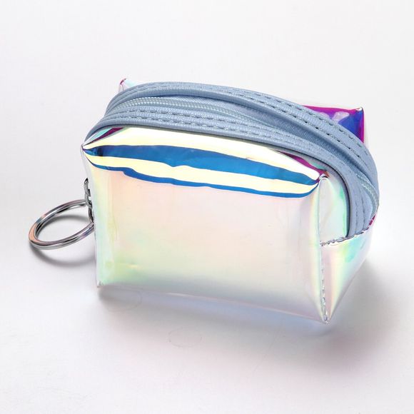 Porte-monnaie multifonctionnel à glissière CUIKCA pour femmes - Bleu Ciel Léger 