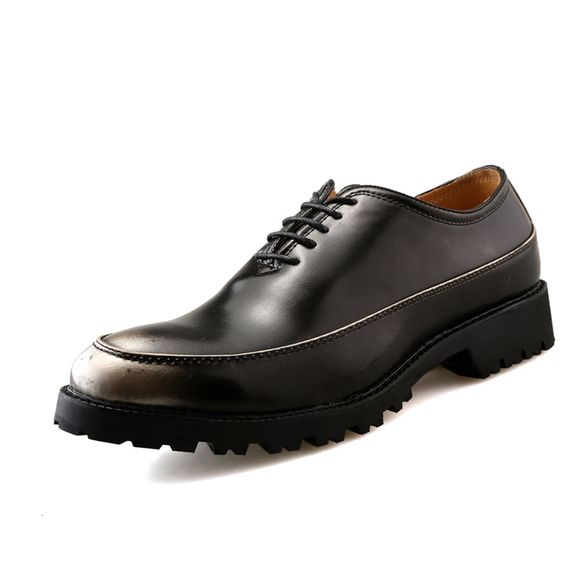 Les chaussures en cuir de polyuréthane commerciales augmentent le fond épais - Miroir Noir EU 38