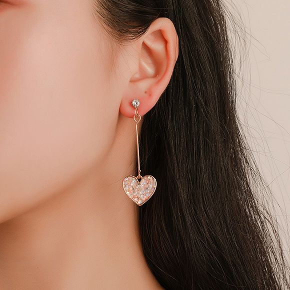 Boucles d'oreilles fantaisie en forme de coeur romantique - Or 1 PAIR