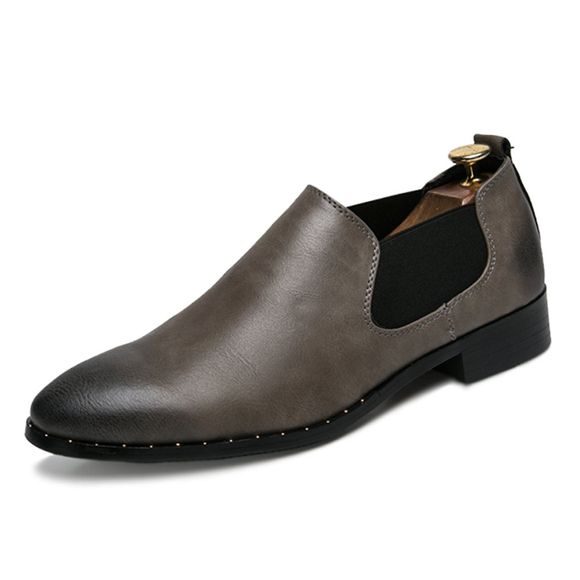 Chaussures de cuir britanniques à la mode pour hommes - Gris EU 43