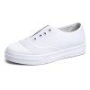 Chaussures plates en toile décontractées pour femmes, confortables et élégantes - Blanc Froid EU 39