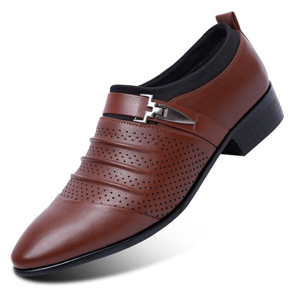 Men Hollow respirant confortable et élégant Business Shoes - Brun EU 40