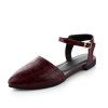 Bout pointu bride à la boucle de couleur pure occasionnels sandales dame talon bas - Rouge Vineux EU 38