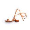 Nouveau mode pure couleur dull polonais bandage talon bas occasionnels dame sandales - Orange EU 34
