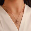 Collier avec pendentif en forme de coeur en or rose avec diamant - Or de Rose 1PC