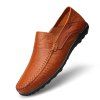 Cuir grande taille respirant hommes occasionnels chaussures pois - Brun Légère EU 45
