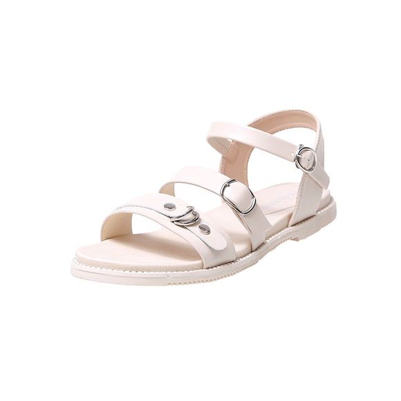 Boucle plate fond sandales confortables occasionnels femme - Blanc EU 38