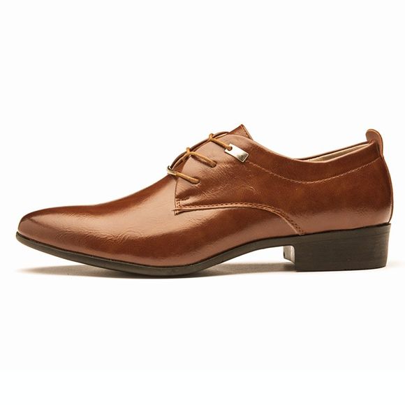 Hommes Affaires Pointu Style Britannique Casual Chaussures - Brun EU 42