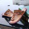 Sandales pour hommes Pantoufles de plage en cuir véritable pour hommes Chaussures de plein air confortables - Kaki Foncé EU 41