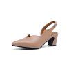 Nouvelle mode bout pointu pur couleur boucle sangle sandales chunky élégante dame - Abricot EU 38