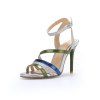 Nouvelle mode orteil bleu patchwork boucle sangle stilettos talons lady sandales - Vert Trèfle EU 38