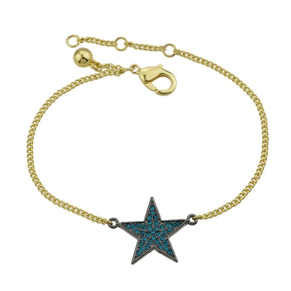 Bracelet à breloques avec strass en étoile - Or 