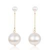 Modèles de tempérament grande perle classique Boucles d'oreilles à la mode Femme - Blanc 1 PAIR