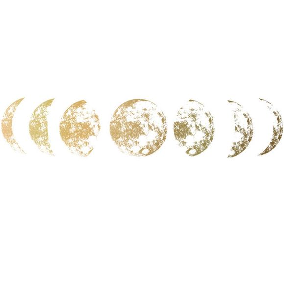 Décoration de mur amovible de carte de changement de phase de lune et de phase de lune d'or - Brun Doré 40*60CM