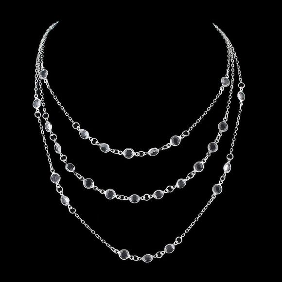 Collier chaîne en argent avec perles - Argent 