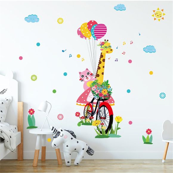 Ballon coloré dessin animé étoile de cerf géant Sticker mural Décoration - multicolor A 60*90CM