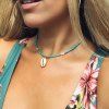 Collier pendentif coquille turquoise - multicolor A 1PC