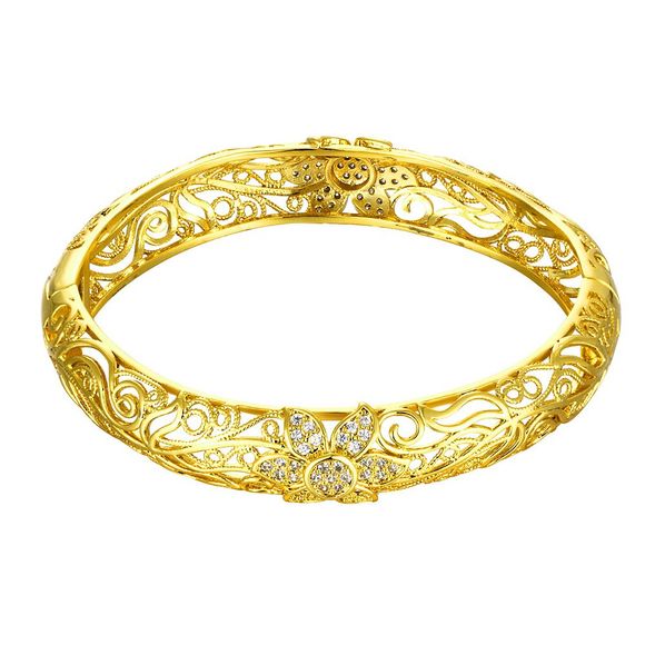 Bracelet en or à motif de zircon à motif de mode K en or pour femme - Or 
