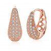 Drop Shaped Set Diamond Romantic Style Earring Clip - Or de Rose 