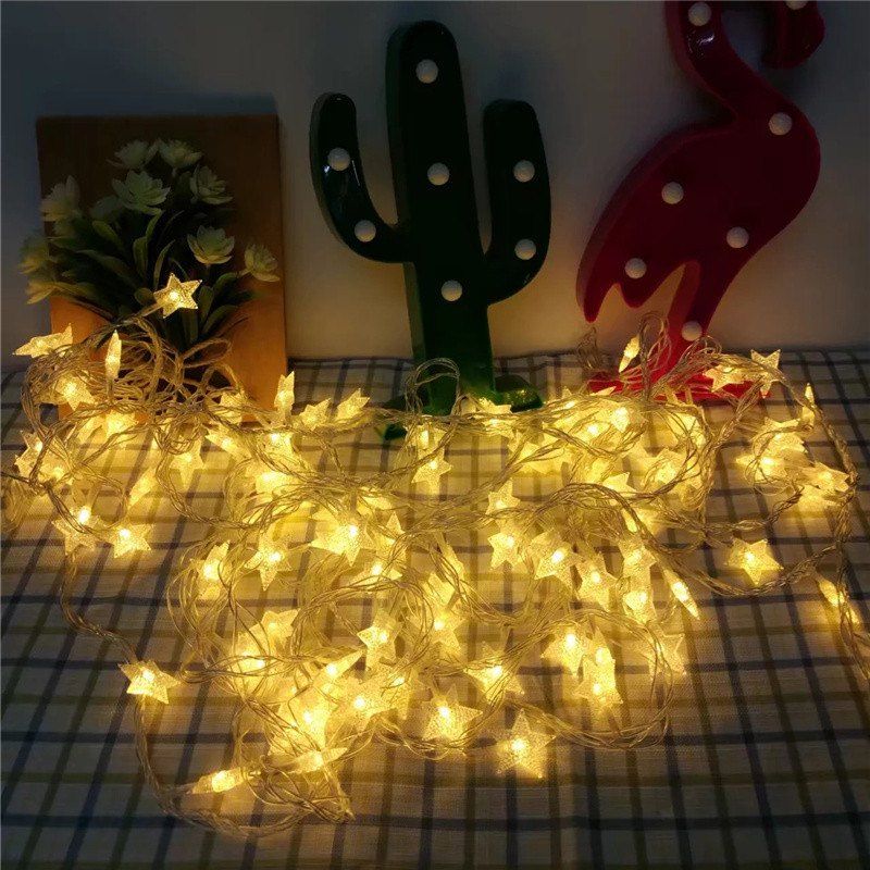 

10M 8-modes 100pcs Stars Light String Warm White Lights Decorative Lights