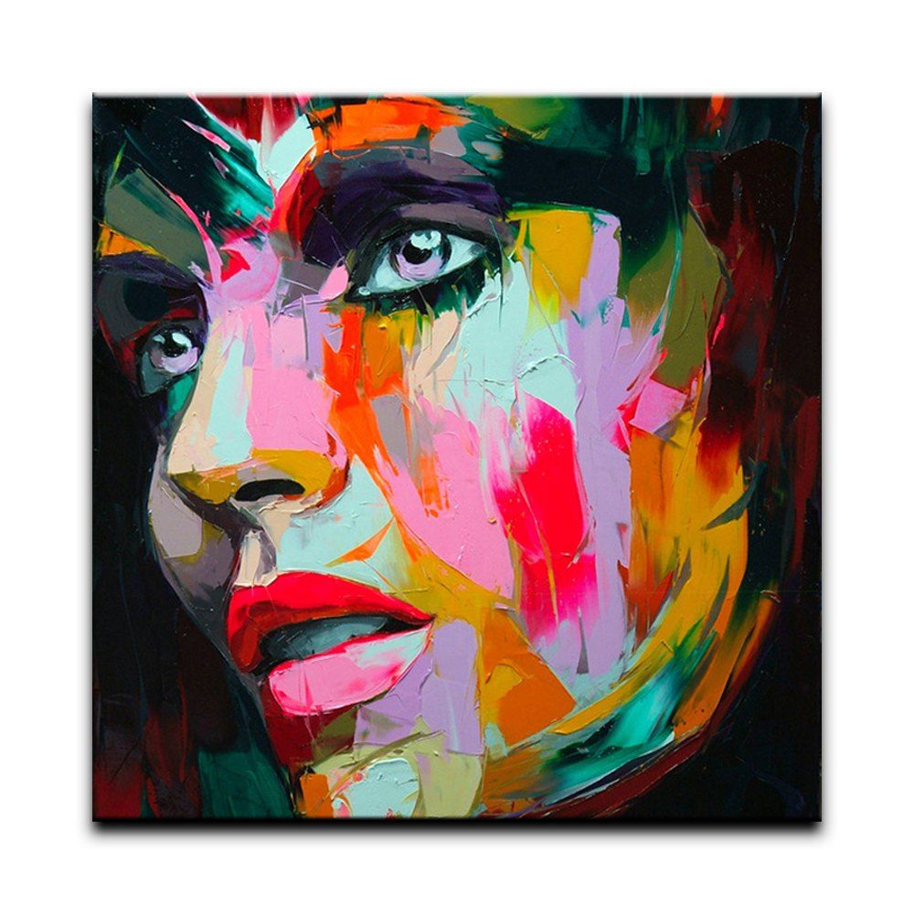 [17 OFF] 2021 YHHP Abstract Face Canvas Oil Painting